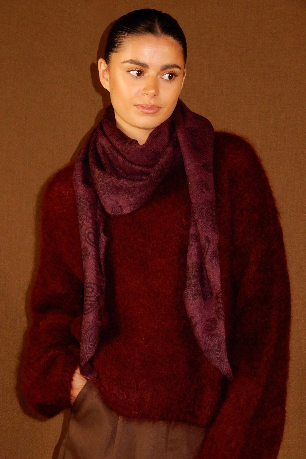 Autumn rouge scarf - Bordeau