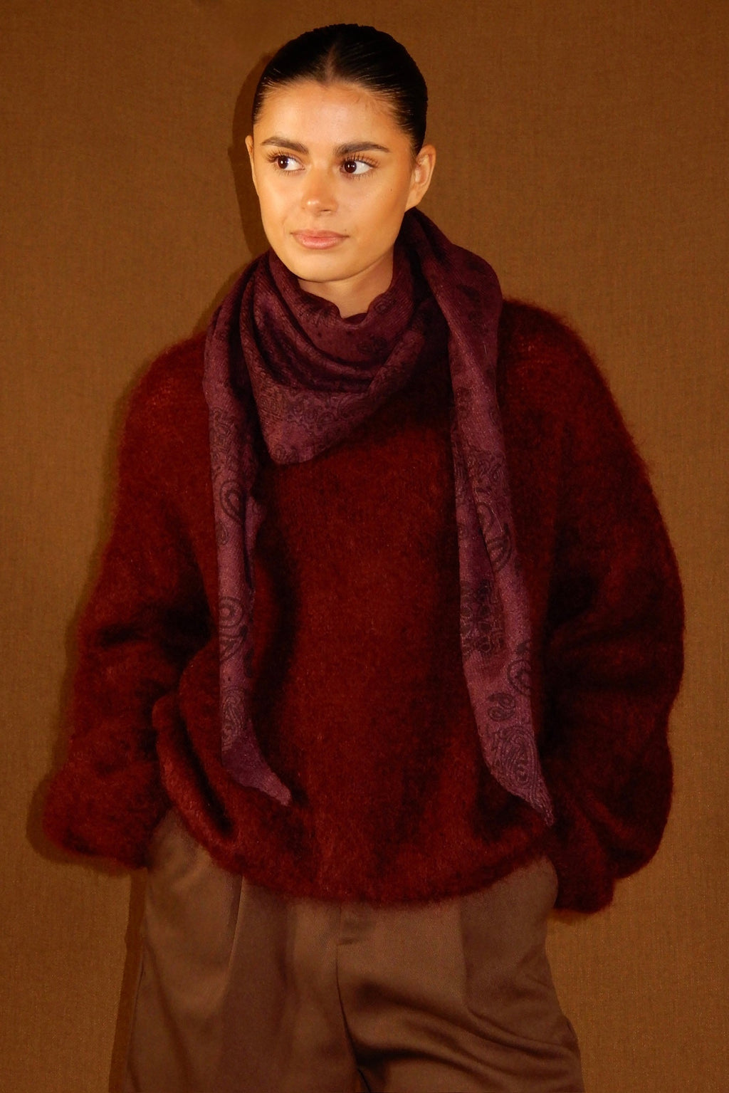 Autumn rouge scarf - Bordeau
