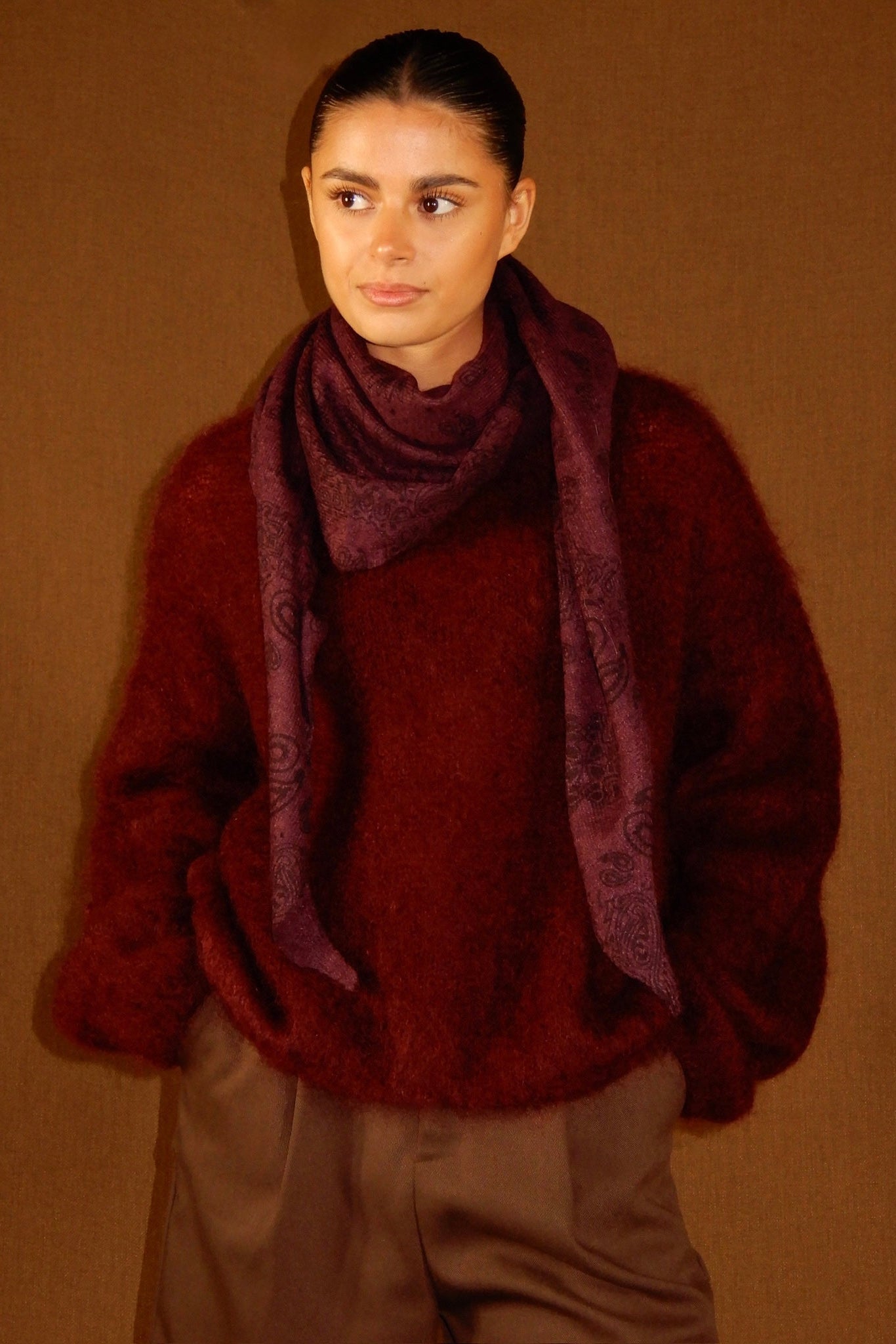 Autumn rouge scarf - Bordeau
