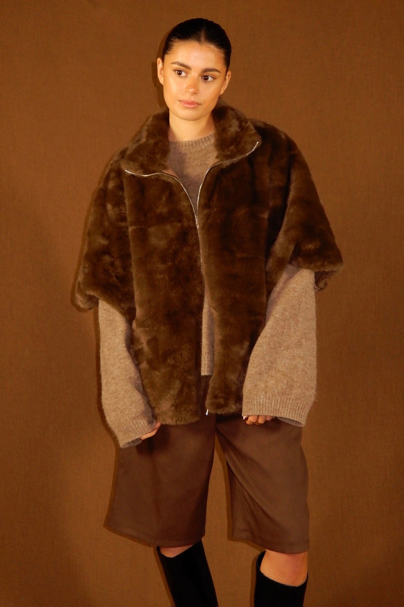 Chocolate Cape Jacket