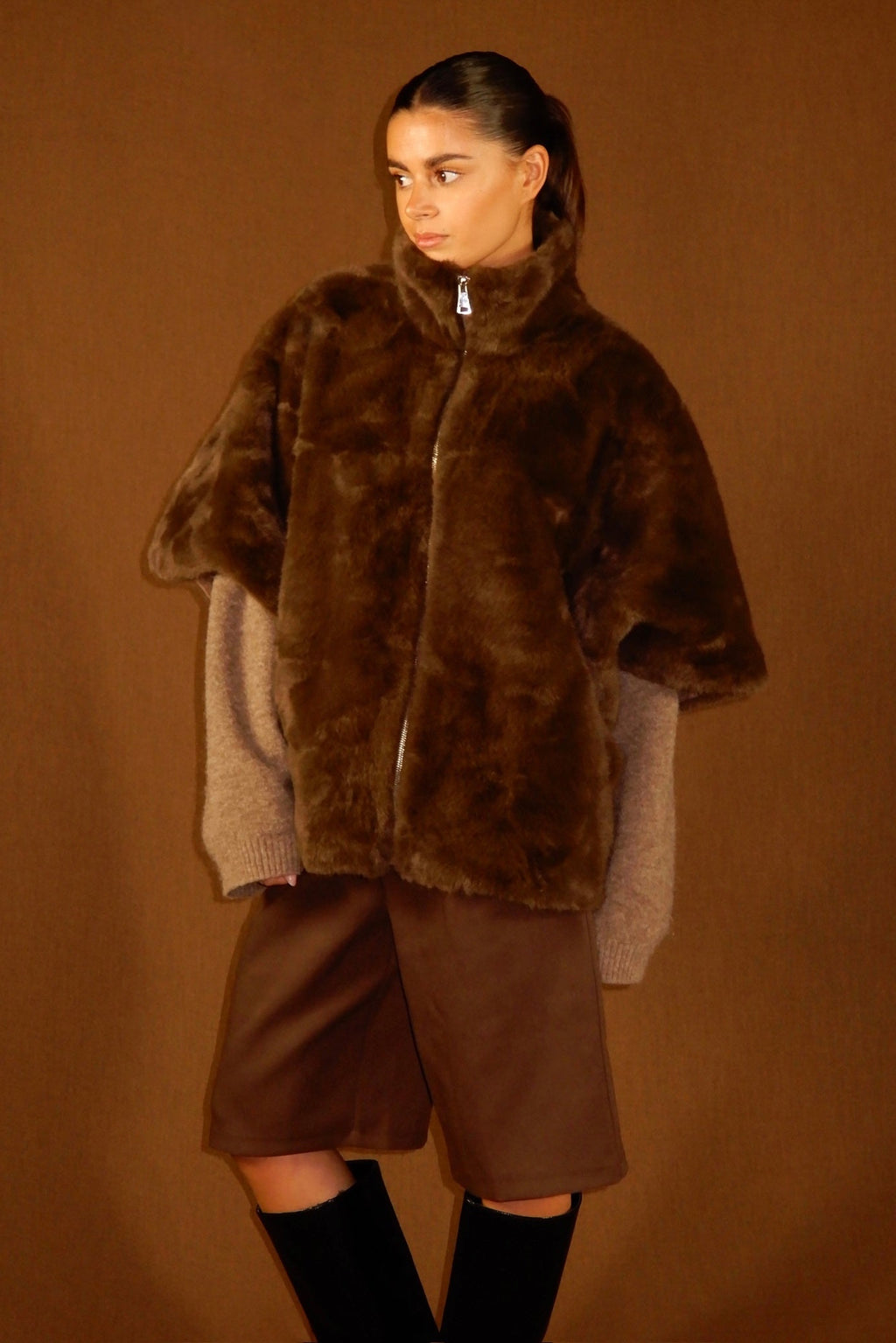 Chocolate Cape Jacket