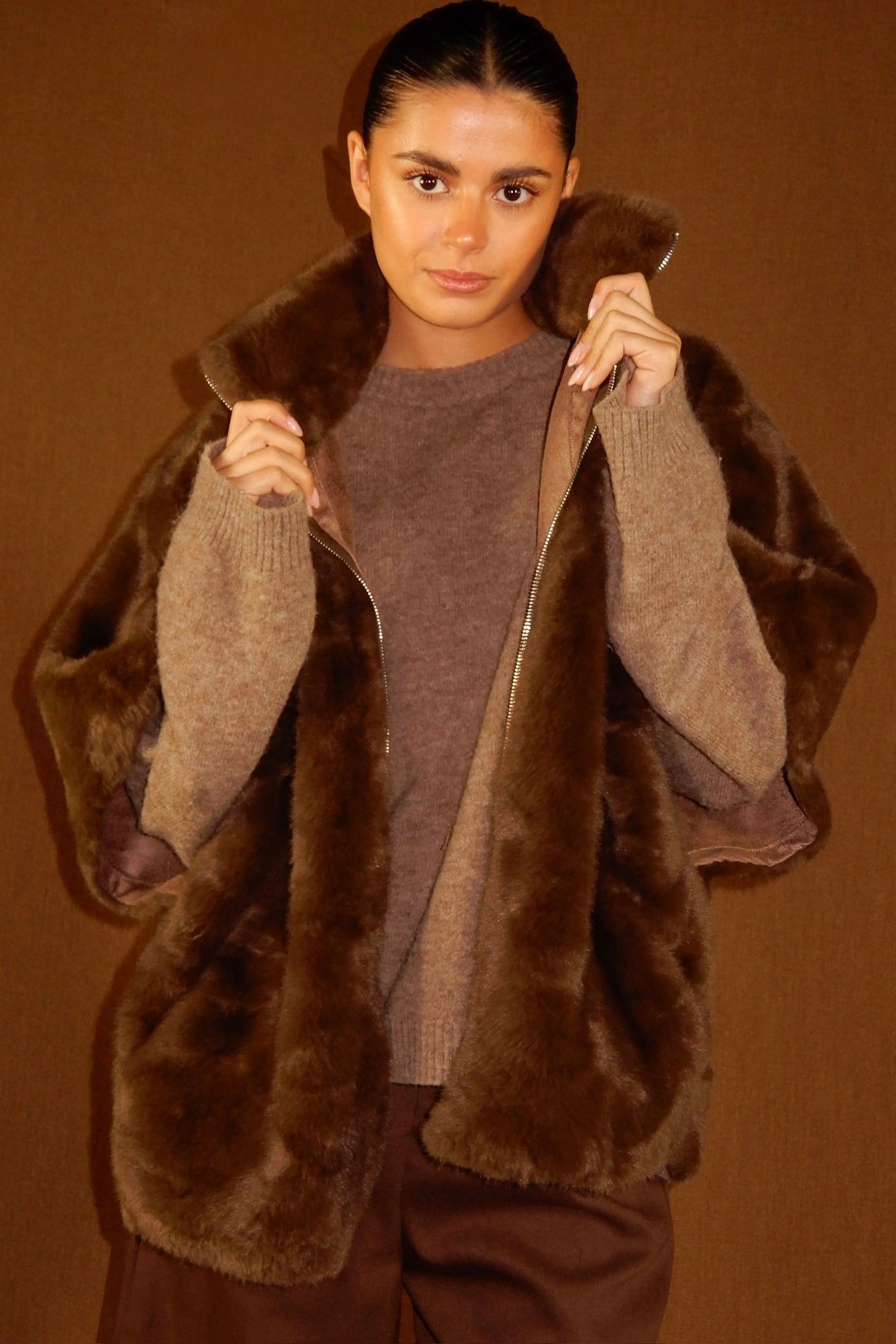 Chocolate Cape Jacket