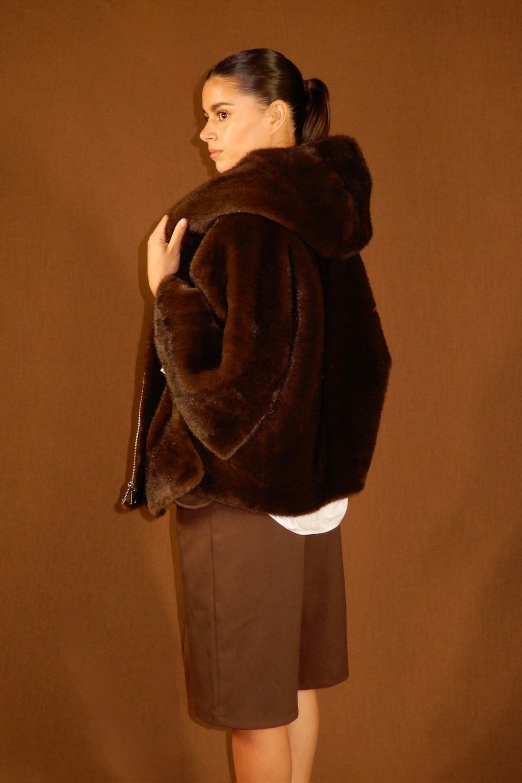 Chocolade Cape Hoodie - Brown