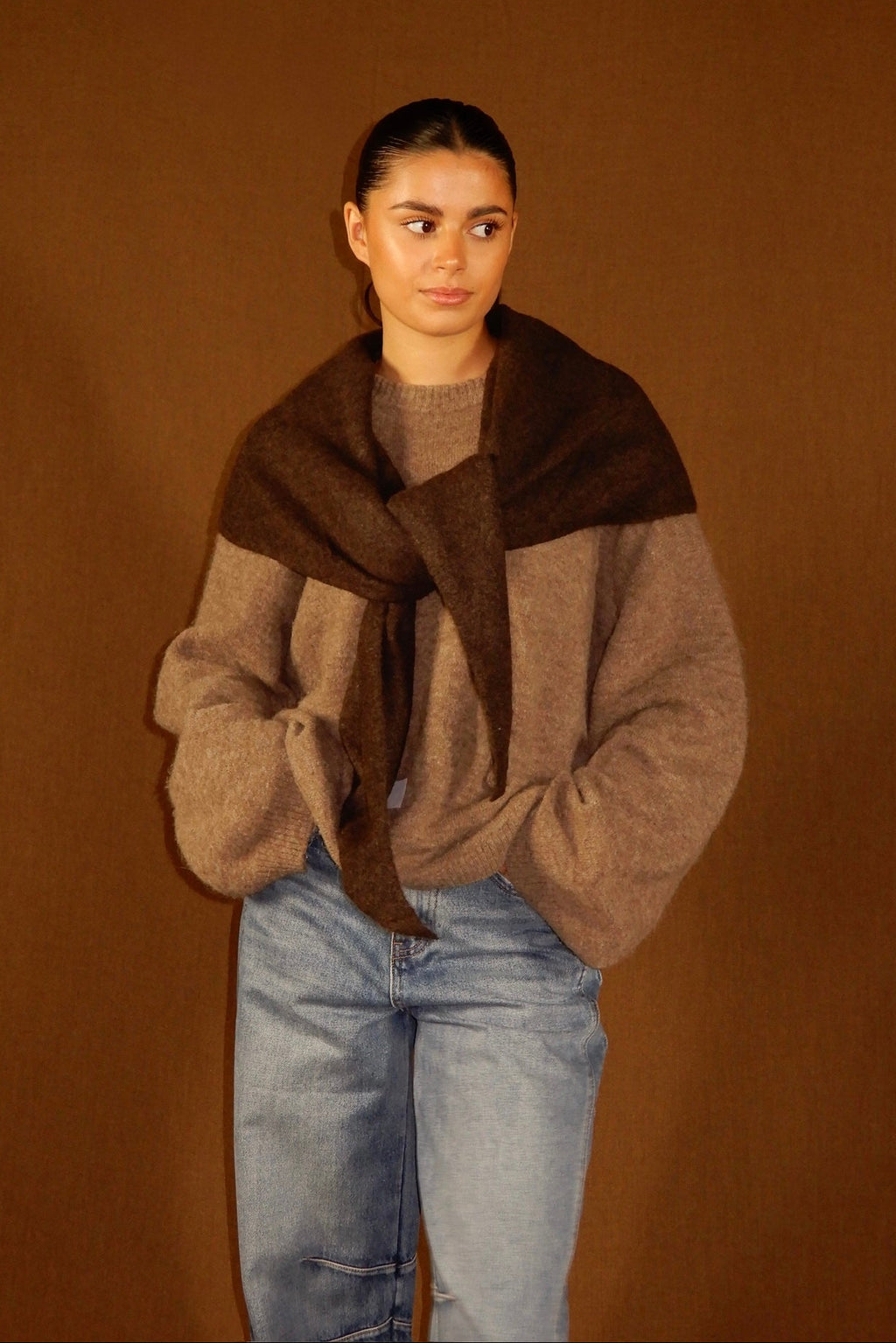 Autumn wrap scarf - Brown