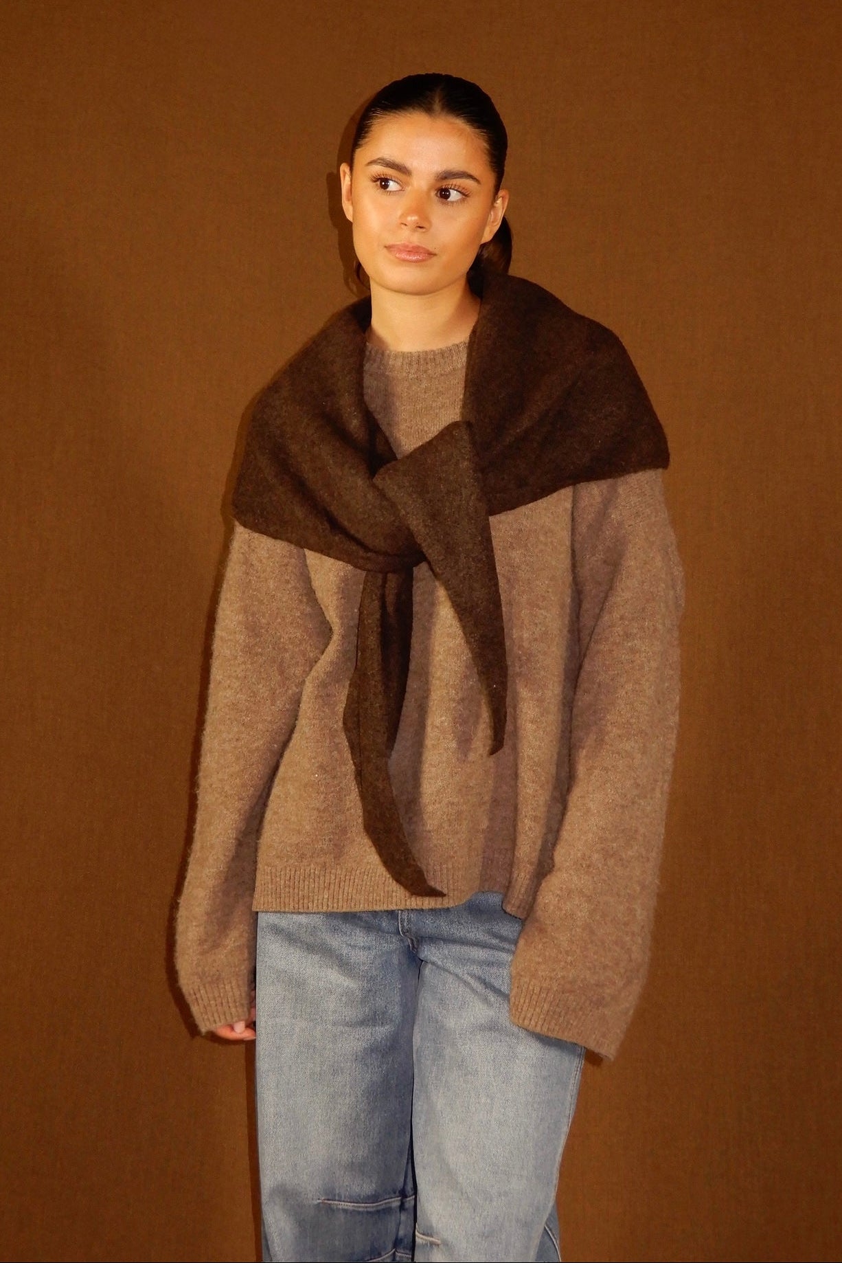 Autumn wrap scarf - Brown