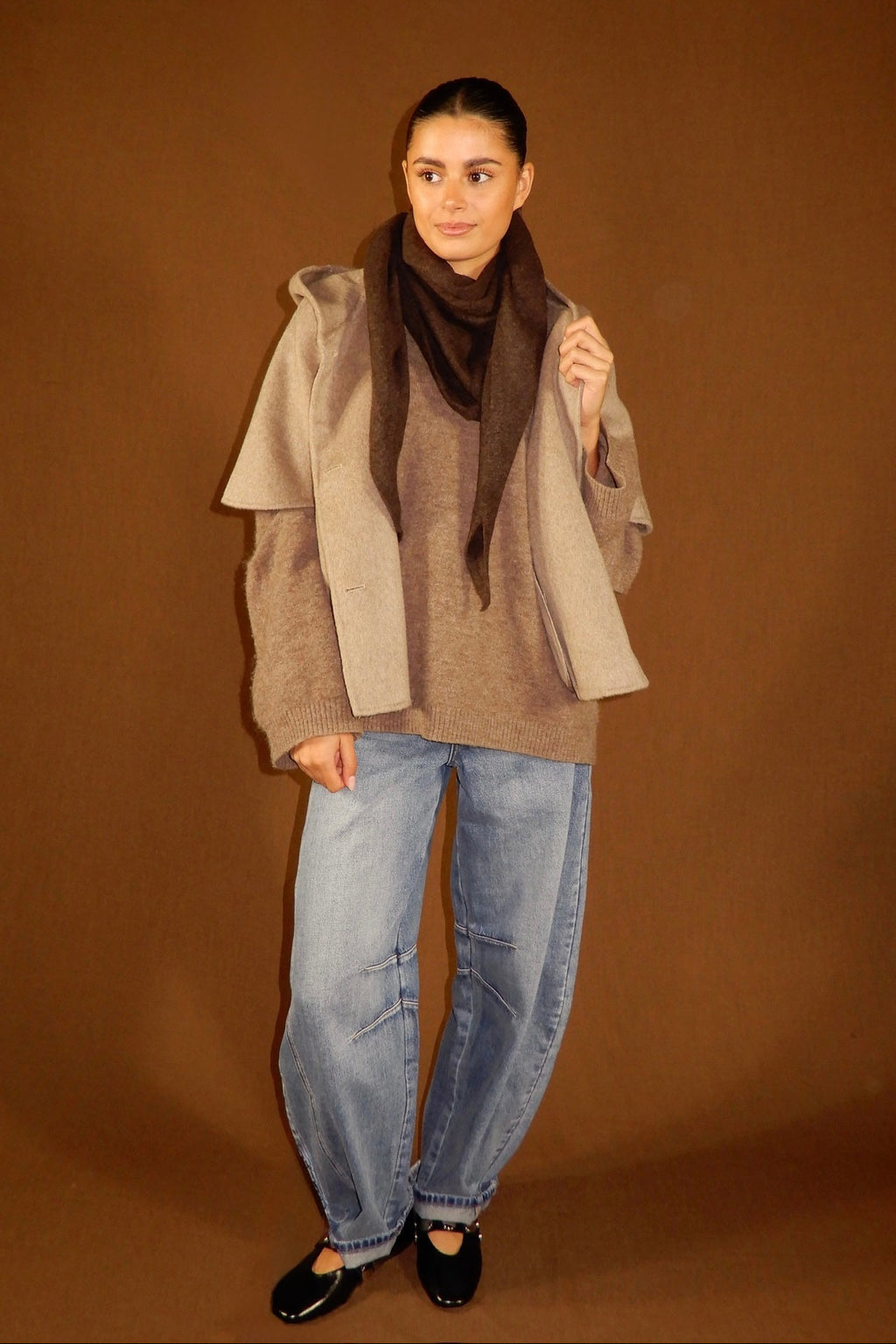 Autumn wrap scarf - Brown