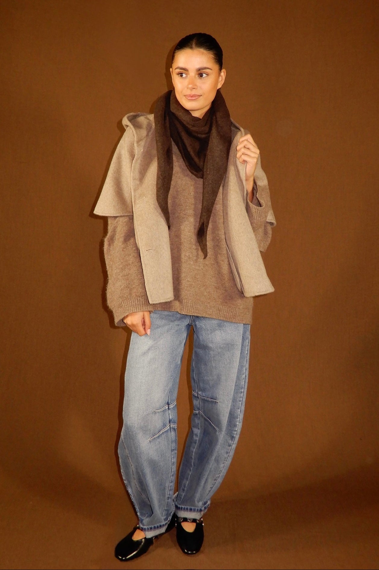 Autumn wrap scarf - Brown